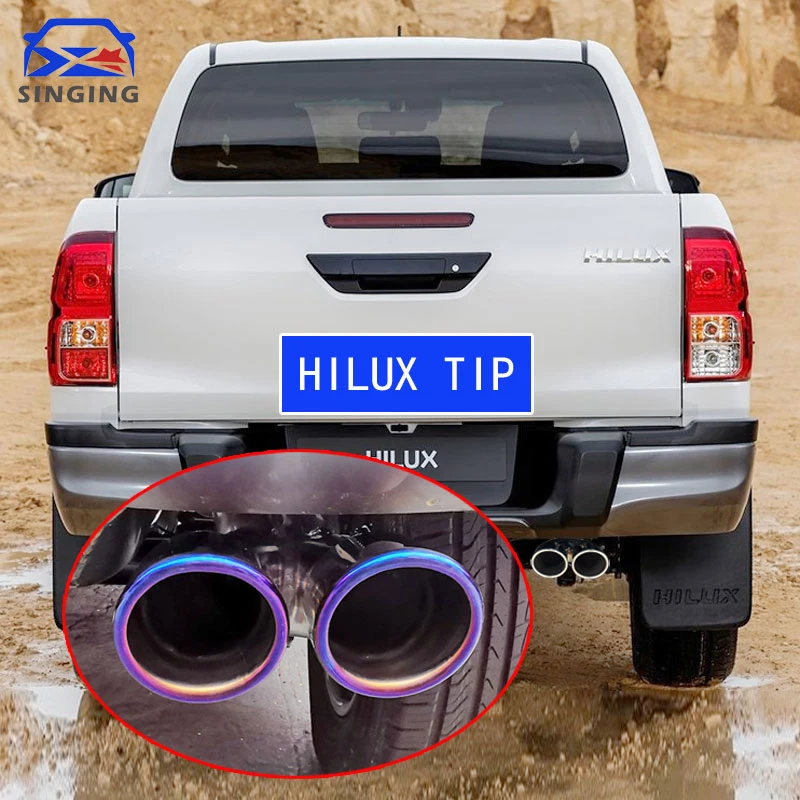 

Car Stainless Steel Rear Exhaust Pipe Muffler Tail auto parts decoration for Toyota Hilux REVO pickup exterior accessories