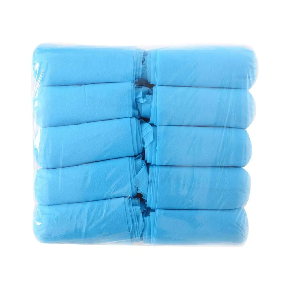 

100 Pcs Nonwoven Fabric Shoe Cover Disposable Breathable Dustproof Shoes Protector Blue Non Slip Home Travel Camping