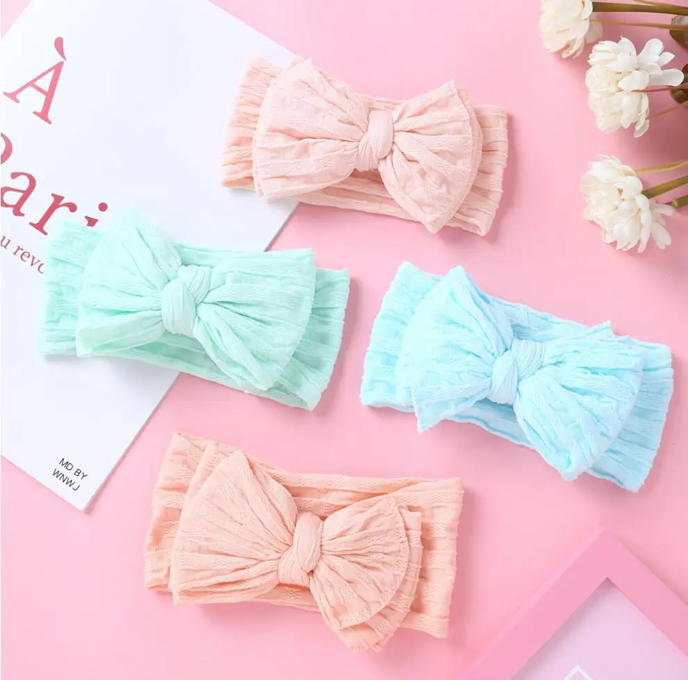 30 Cái/lốc Cáp Đan Nylon Nơ Cho Bé Headwraps 2 Lớp Thắt Nơ Nylon Mũ Trùm Đầu Cho Bé Gái Tóc Acceessories