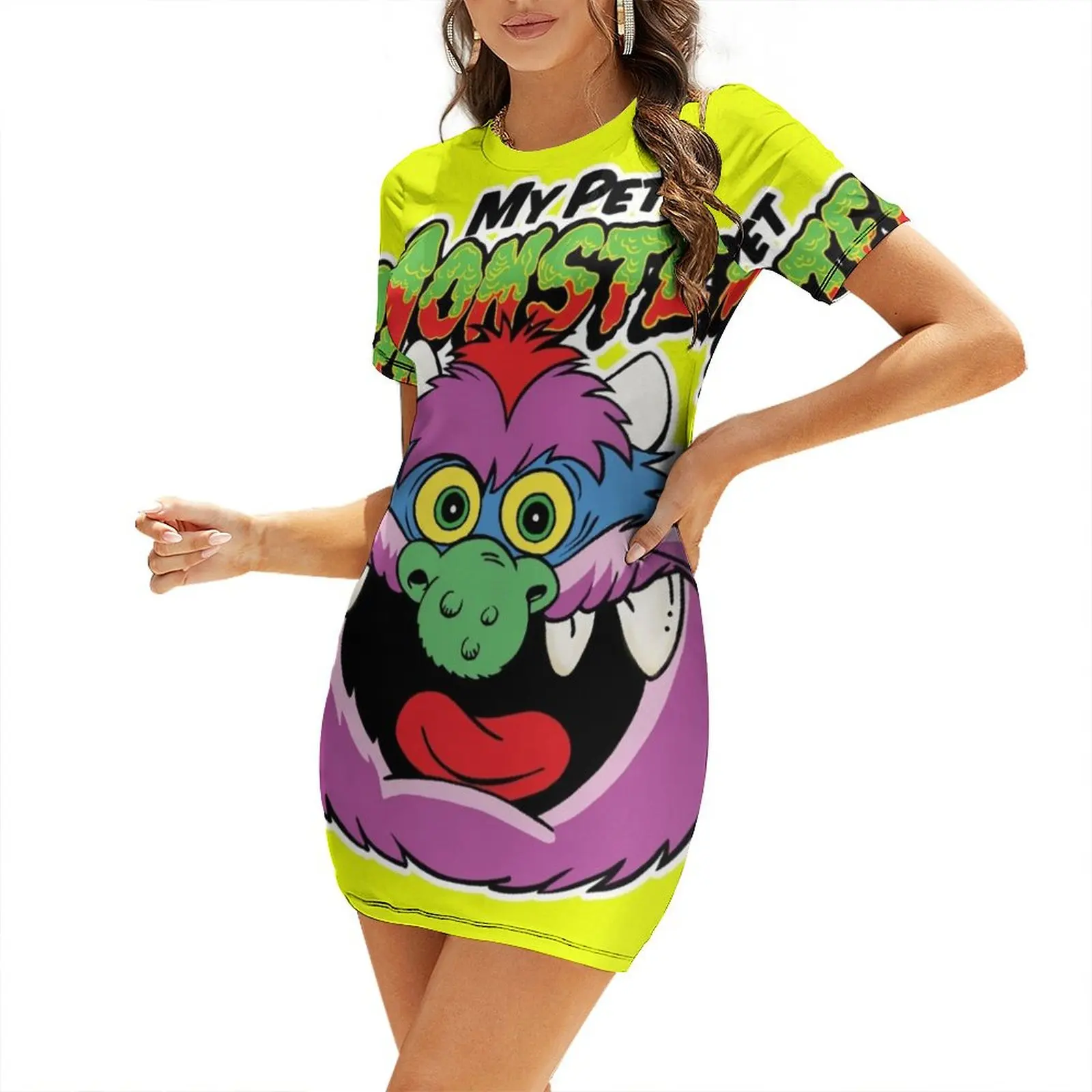 

My Pet Monster Short Sleeved Dress dresses korean style dress women summer luxury evening dress woman for wedding