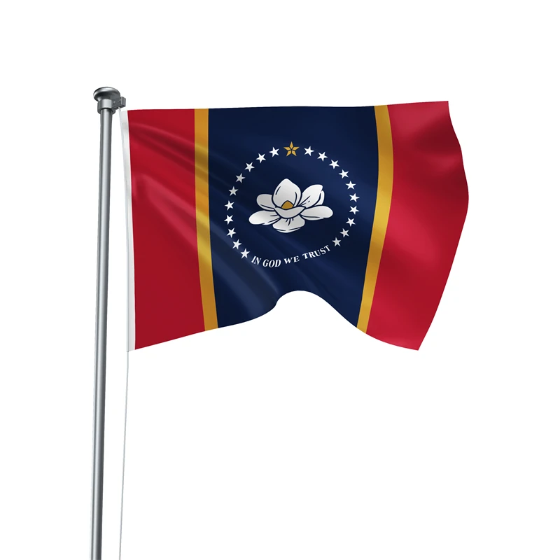 Gaslight Gatekeep Girlboss 5' x 3' Mississippi State Flag Banner Polyester with Brass Grommets 150cm x 90cm