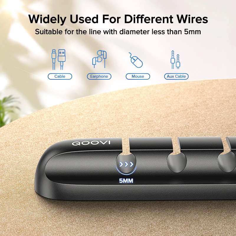 Qwing VI-Support de câble flexible USB, enrouleur de câble, clips en silicone bien rangés pour souris, clavier, protecteur d'écouteurs