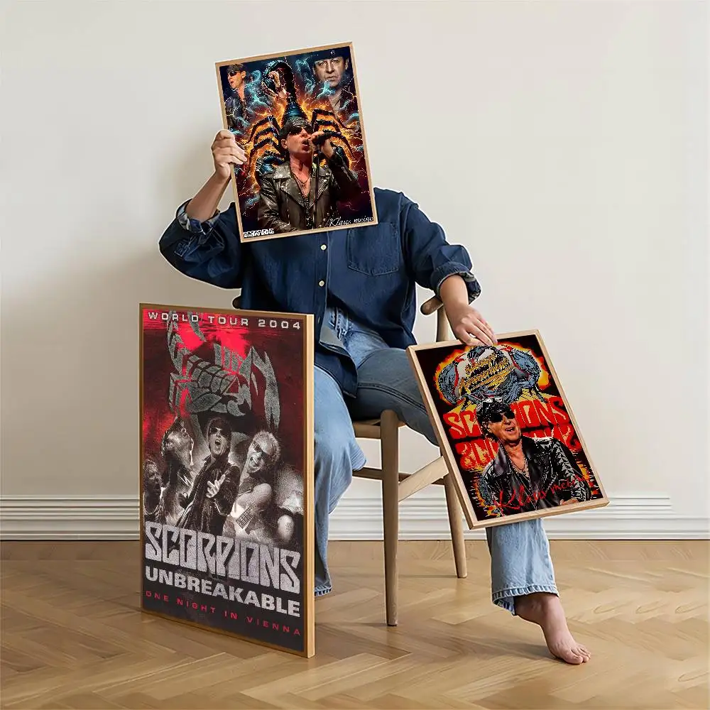 rock band S-Scorpions heavy metal style Classic Anime Poster Waterproof Paper Sticker Coffee House Bar Room Wall Decor