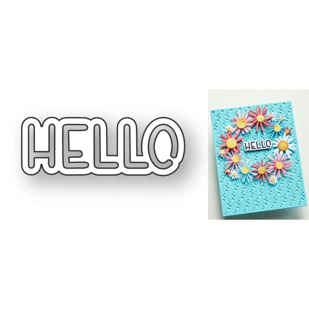 2025 Hola marcador escritura Pop-Up Stand-Up troqueles álbum de recortes diario decoración plantilla en relieve DIY tarjeta de felicitación hecha a mano