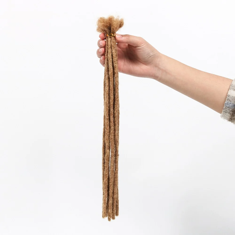 Natural Black Dreadlock Extensions Soft 100% Human Hair Locs Extensions For Women Men Full Handmade Permanent Locs