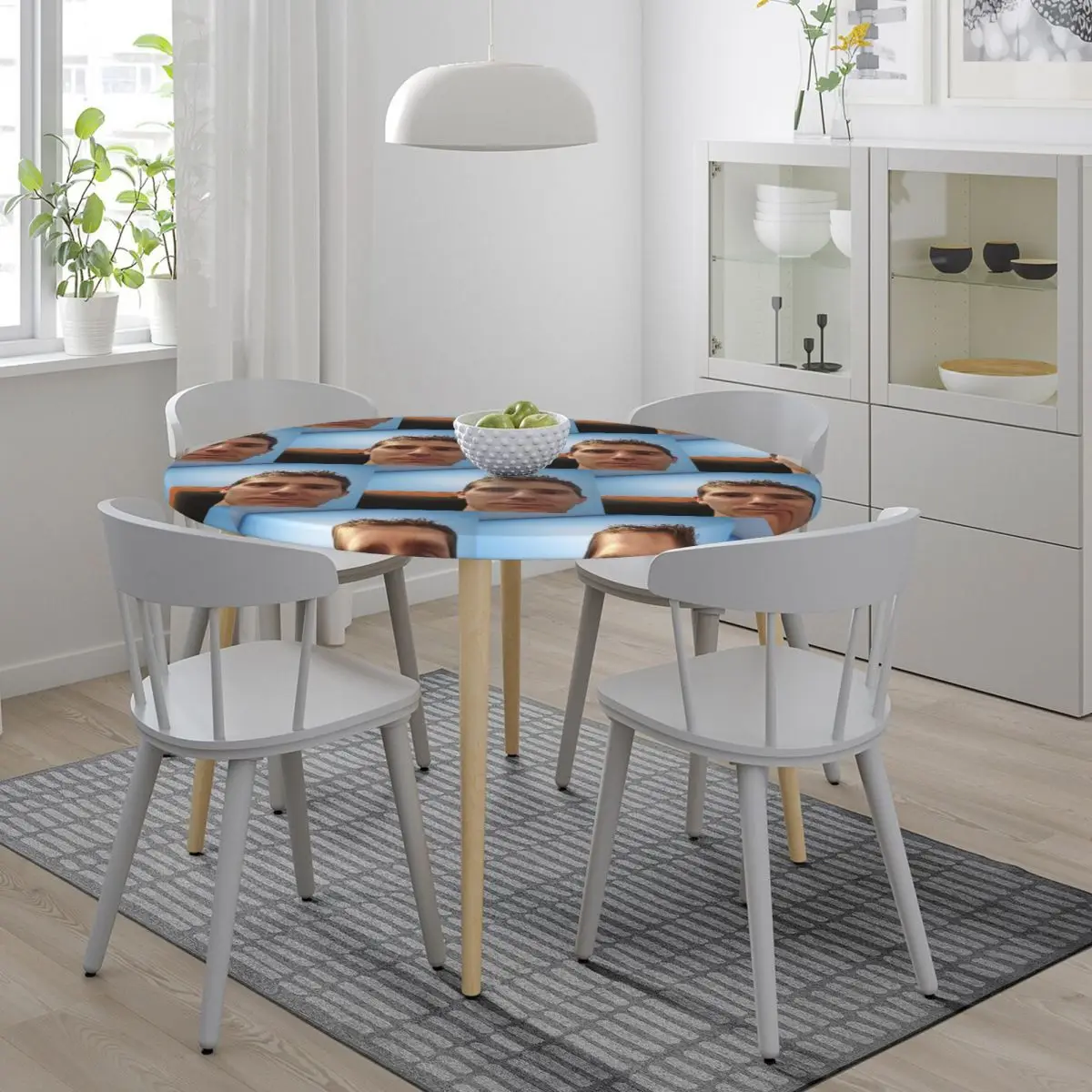 Linus Etch Tips Waterproof Round Tablecloth Oilproof Table Cloth for Kitchen Events Dining Table Cover