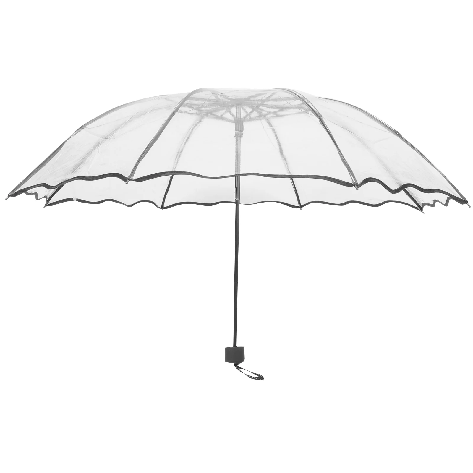 

3 Section Transparent Umbrella All Weather Rain Umbrellas for Outdoor Travel Essential Compact Folding Sunshade