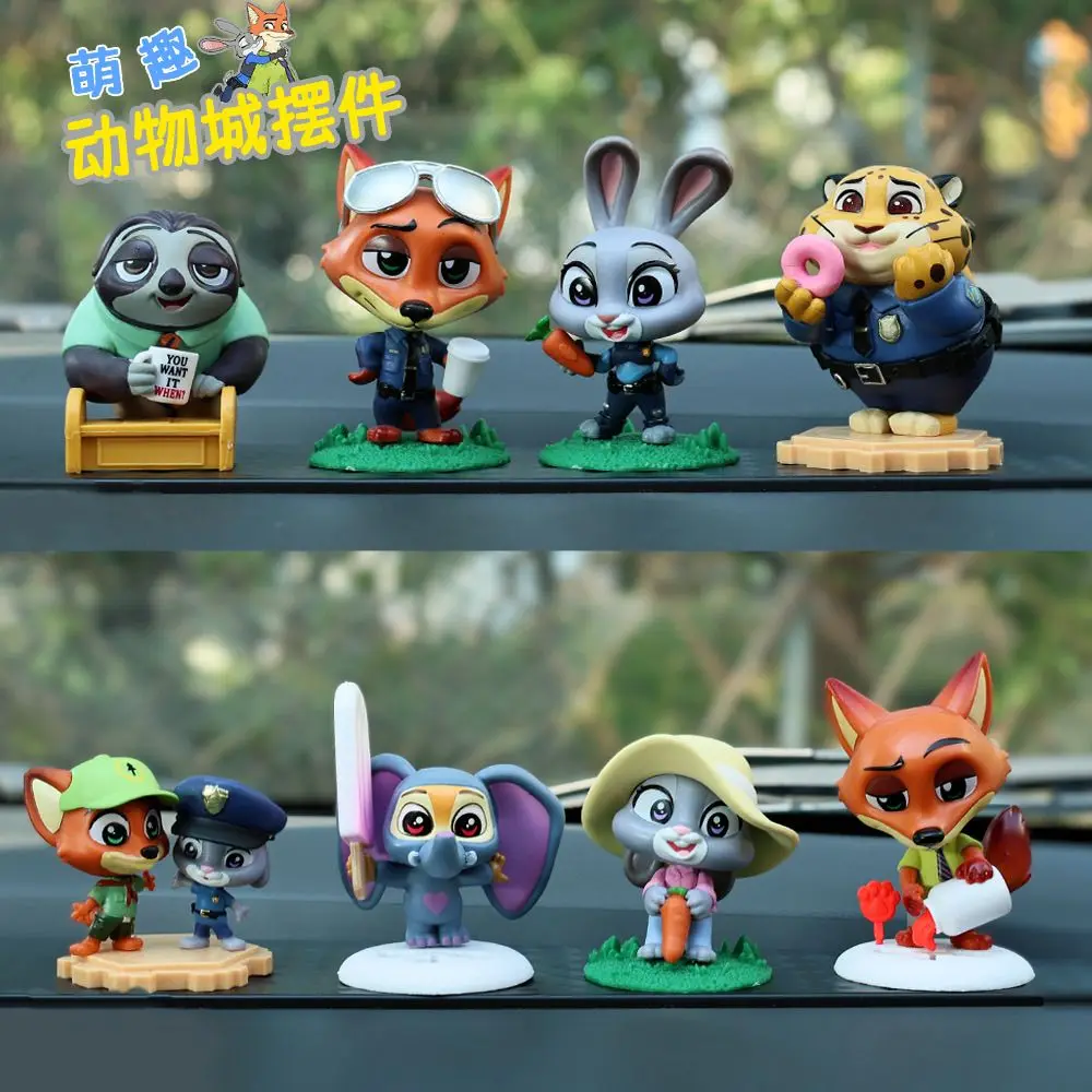 

Zootopia figurine car dashboard ornament, cartoon fun decoration, Judy and Nick cute figurine, gift for friends, collectible