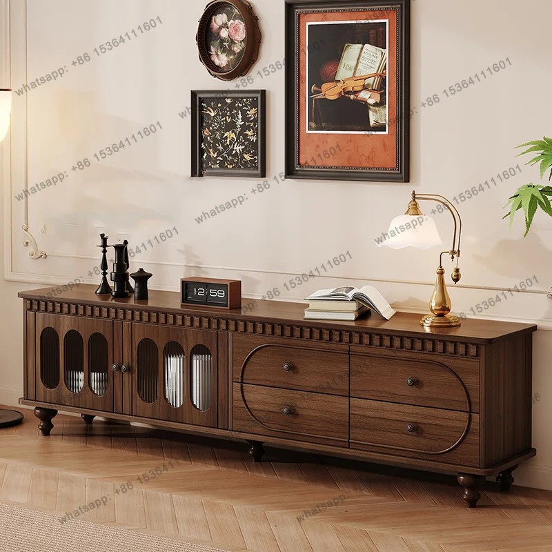 

Chinese Classic Tv Stand Glass Doors Design Multi-functional Storage Tv Stand Unique Aesthetic Soportes De Televisión Furniture