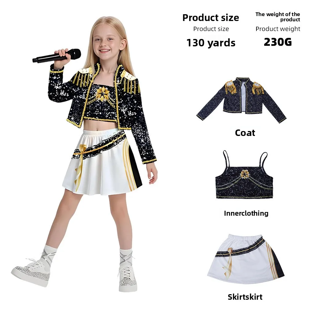 

New Warrior K Pop Disguise Rumi Costume Zoey Cosplay Mira Clothes Black 3D Printing Girls Group Women Halloween Costumes Outfits