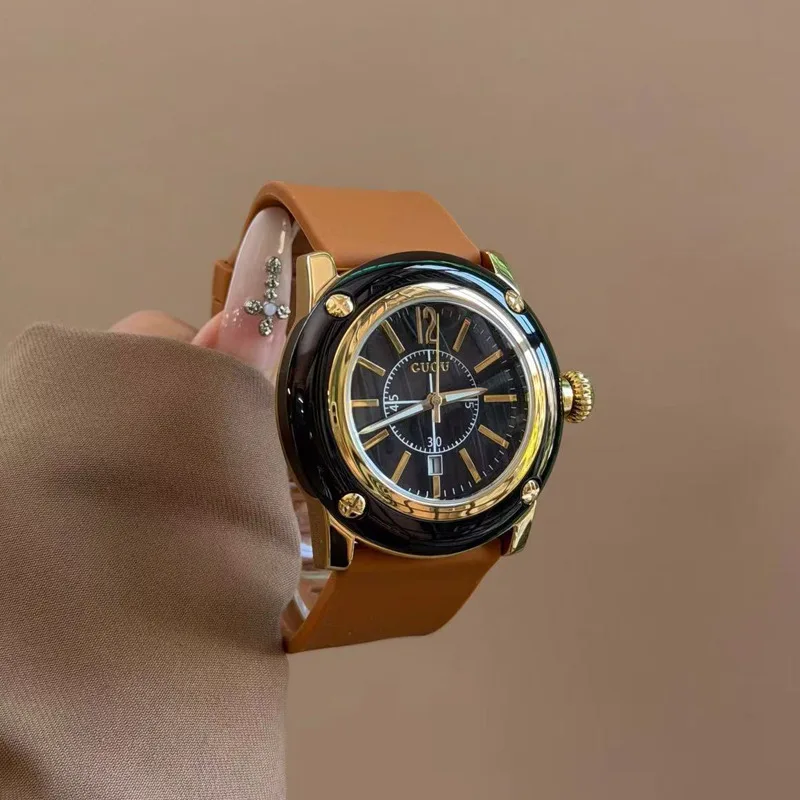 New Luxury Silicone Quartz Watch, Large Dial, Casual Student Watch, Square Wristwatch, Women'S Watch, A Gift For Women.