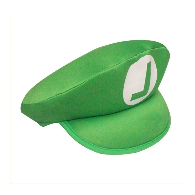 Super Mario Bros cappello da gioco di ruolo Mario Cute Cartoon Creative Cosplay Visor Cap Luigi Halloween Dress Up Hat guanti Set barba