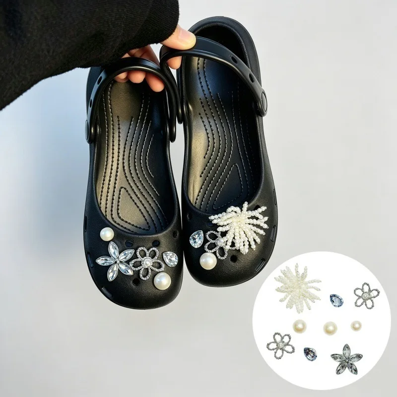 Sweet Cute Girl Ballet Clogs Charms Sets 2026 Pearls Flowers Diy Shoe Decorations Fashion Rhinestone for Hole Shoes Accessories