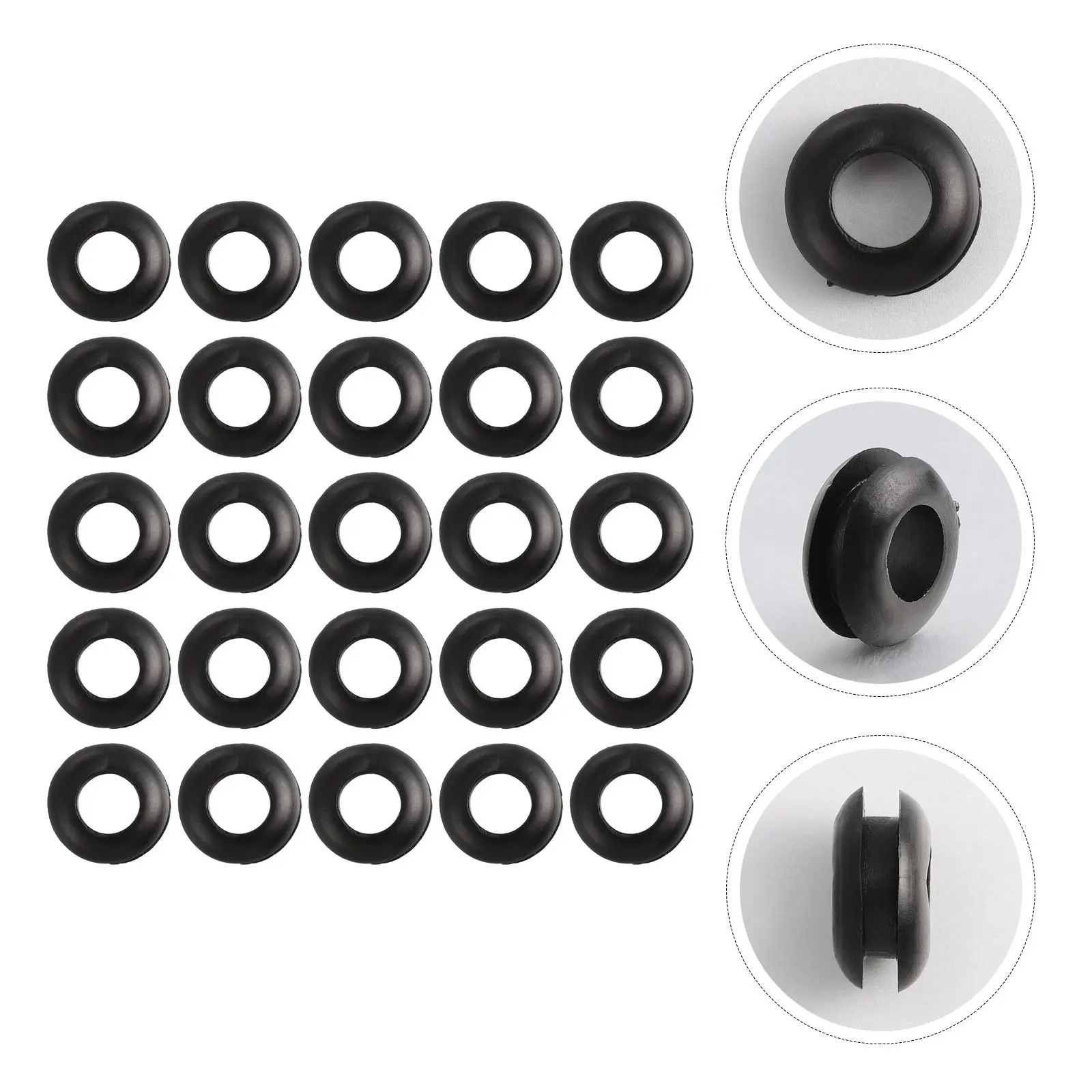 

100Pcs Protective Wire Grommet Rubber O-Ring Cable Insulation Protector Anti Wear Oil Resistant Easy Install Hole Grommet