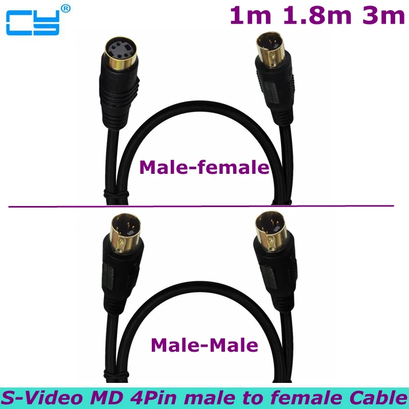 

Gold-plated Copper Core S-terminal Wire Mini DIN Four Pin Video Cable TV AV Connection Wire MD4P Male to female Connection