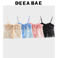 DEEABAE Pink Thai Beach Unique And Beautiful Sequins Pure Desire Style Sexy Small Tank Top For Women's Summer