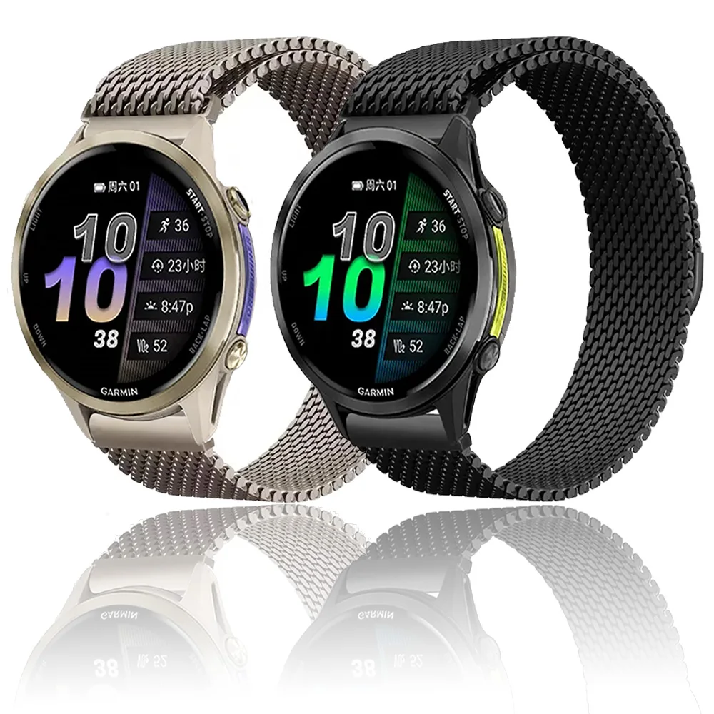 18/20/22mm Metall-Milanese-Armband für Garmin Forerunner 570 970 965 265 165 265S Magnetisches Armband Active 6 5 Vivoactive 6 5