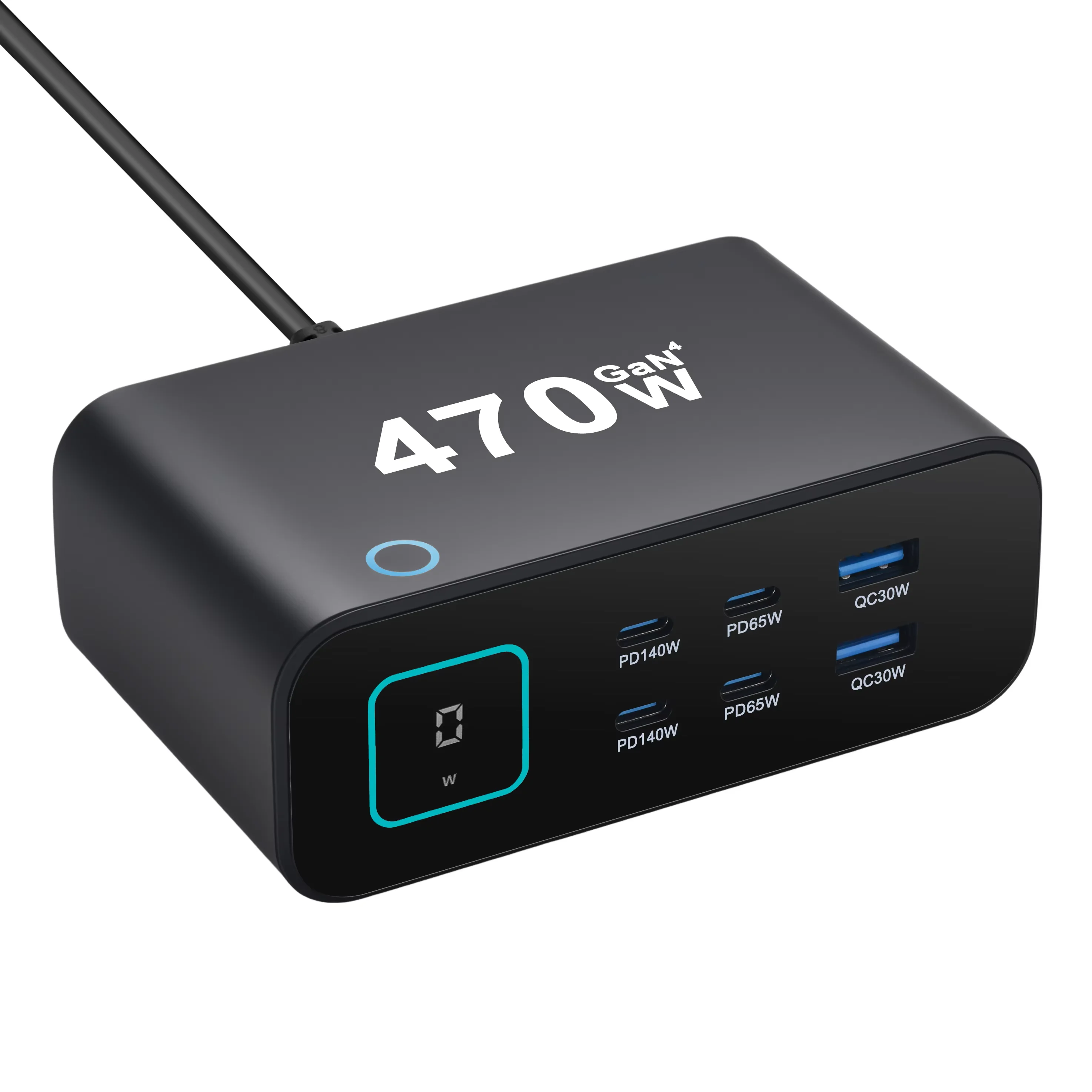 Sale New 470W GaN Desktop Charger 3.0 USB-C PD 6-Port 4C2A Fast Charging Ultra-Portable Design for Phone And Tablets
