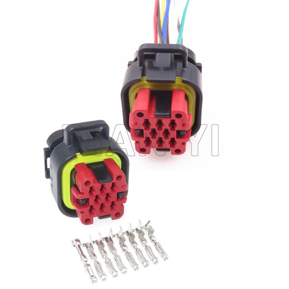 1 Set 8 Way Starter 770520-1 776286-1 Car New Energy Controller ECU Connector With Cables Automobile Waterproof Socket