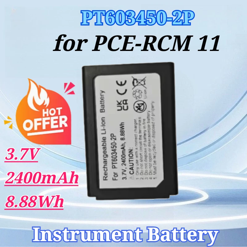 

For PT603450-2P 3.7V 2400mAh 8.88Wh for Air Quality Monitor / Particle Counter for PCE-RCM 11 Replacement Battery