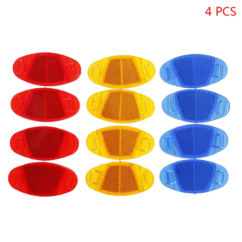 4Pcs/set Bicycle Mountain Bike Spoke Reflector Safety Warning Light Wheel Rim Reflective Mount