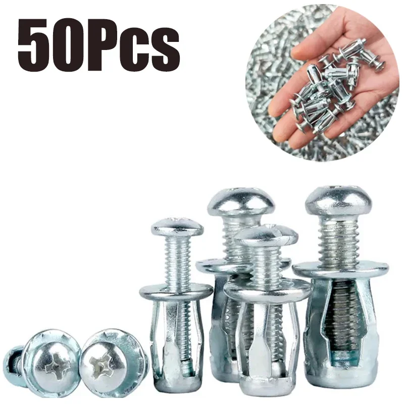 50pcs Jack Nuts Screw Petal Screw Anchors Petal Expansion Plugs for Curtain Expansion Clamp Petal Rivet Lock Jack Nut Bolt