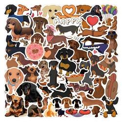 10/60PCS Cute Dachshund Dog Cartoon Animal Stickers Decal Motorcycle Travel Luggage Guitar Waterproof Sticker Decals Kids Toys