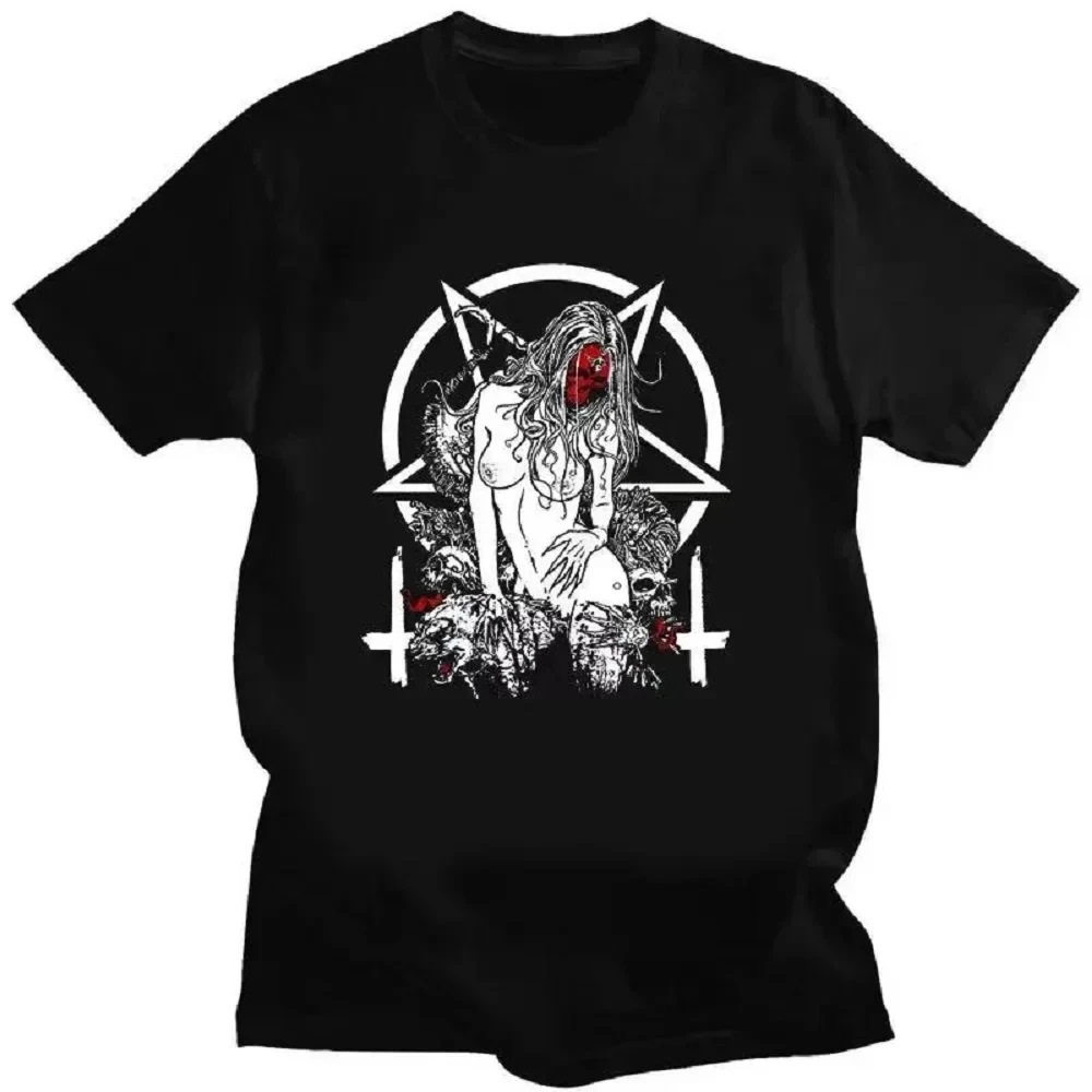 Satanic Nun Tattoos Unholy Tshirt Sexy Men T Summer Comfort Funny Tee Shirt Print Creativity Novelty Male Short Sleeve