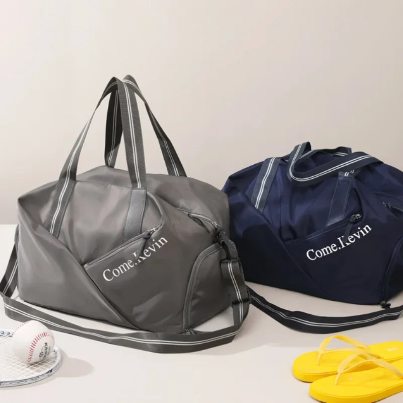 Bolsas de lona de viaje, bolsa de gimnasio para mujer, bolsas de lona, impermeable, compartimento para zapatos, bolso de bolsillo, bolsa de natación