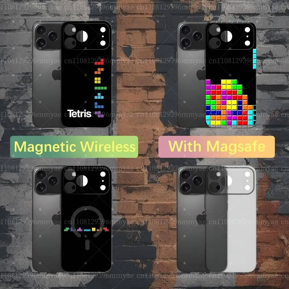 T-TetrisS Game Funny Phone Case For iPhone 18,17,16,15,14,13,12,X,XS,Pro,Max,Plus,E,Air,Mini with Magsafe Magnetic TPU