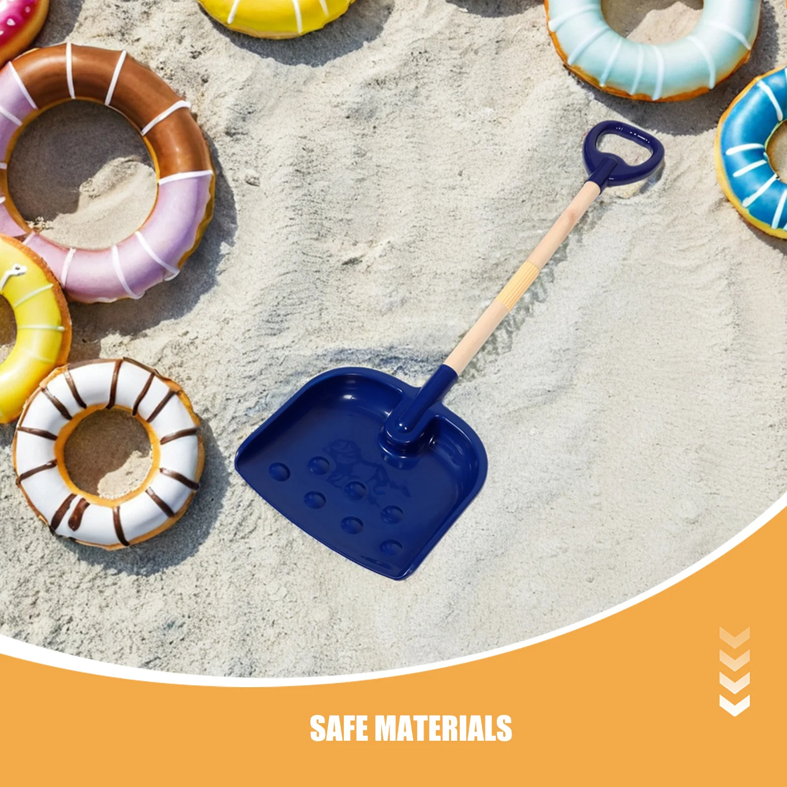 طقم معاول شاطئ للأطفال مكون من قطعتين، مقبض مجرفة ثلج رملية سميكة للأطفال الصغار للعب في الهواء الطلق - حفر خفيف الوزن