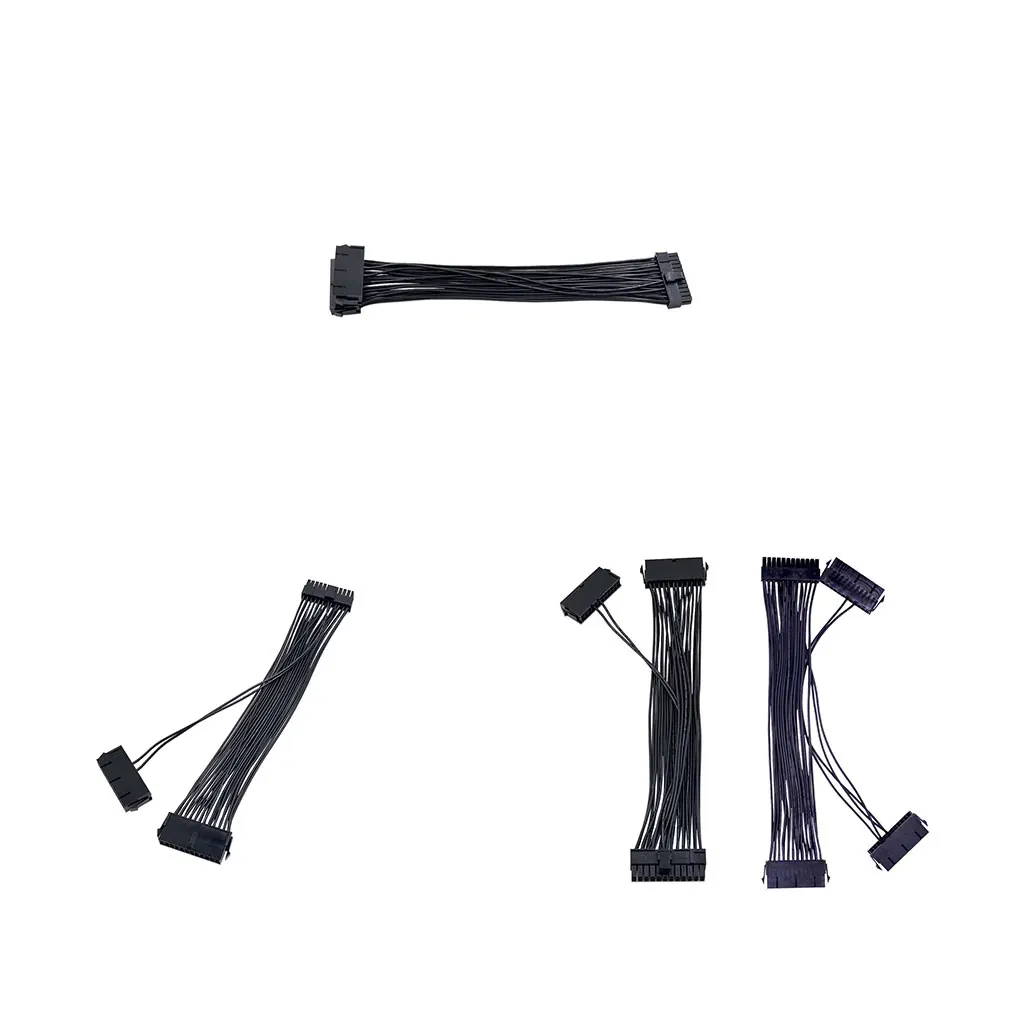 Plastic 24Pin Computer Dual Power Start Cable Desktop Starting Adaptor