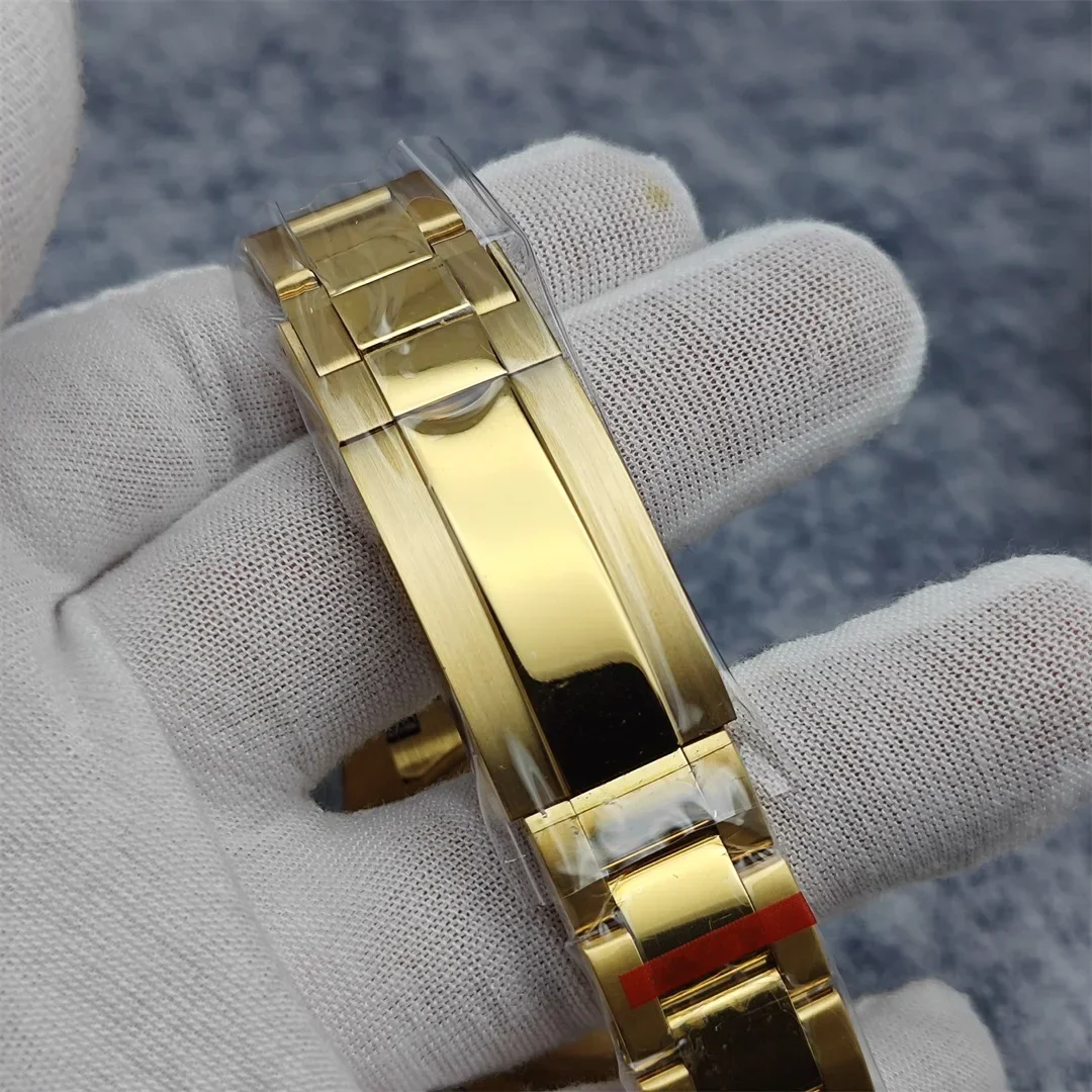 Gold Watch Case 40MM Case Set for NH35A/NH36A Mechanical Movement Case+Strap with Sapphire Crystal  Nh35 Watch Case Accessories