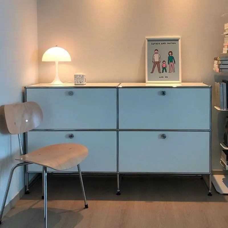 Modern Living Room Cabinet Modular Sideboard Storage Cabinets Combination TV Stand for Customizable Steel Frame Wood Furniture