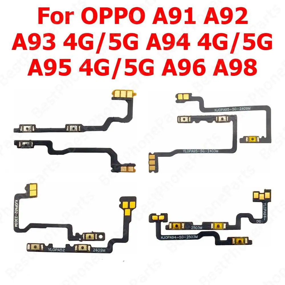 Power On Off Volume Flex Cable For OPPO A91 A92 A93 A94 A95 A96 A98 4G 5G Switch Side Button Mute Key Mobile Phone Parts
