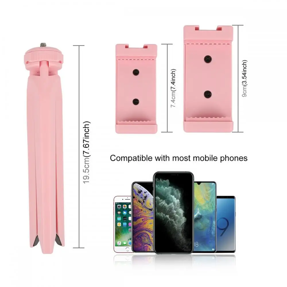 Desktop Triangle Bracket Pocket With Phone Clamp Rotating Adjustable Foldable For Smartphones Mobile Phone Stand Portable Mini
