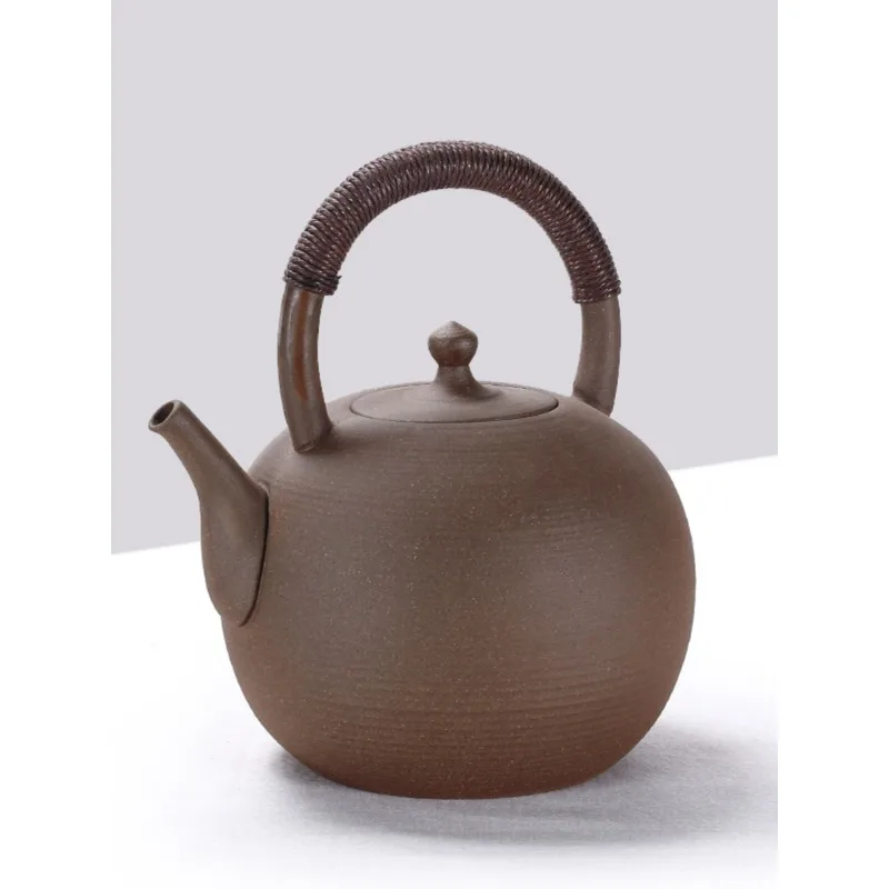 Japanese style large capacity pottery clay water kettle, household ceramic tea making, health preservation, and anti scalding el