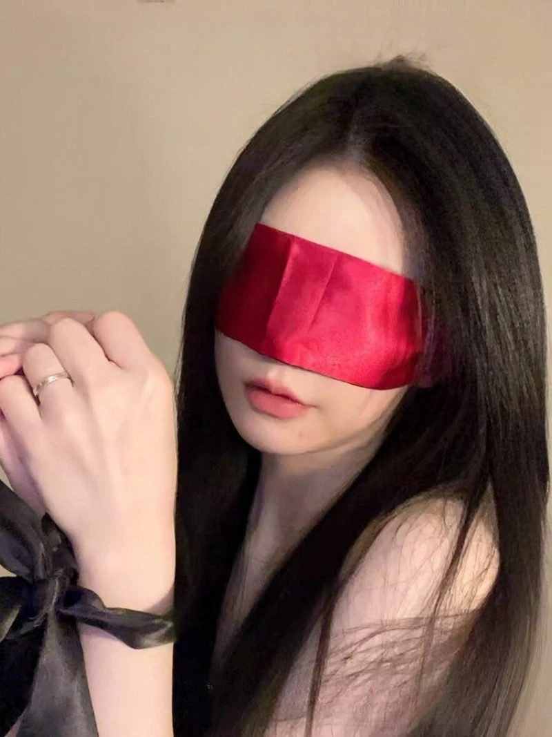 Máscara de olho de fita misteriosa com design de venda, acessório sensual romântico para estilo gato-menina ou coelho-menina, faixa de cabeça ascética fofa