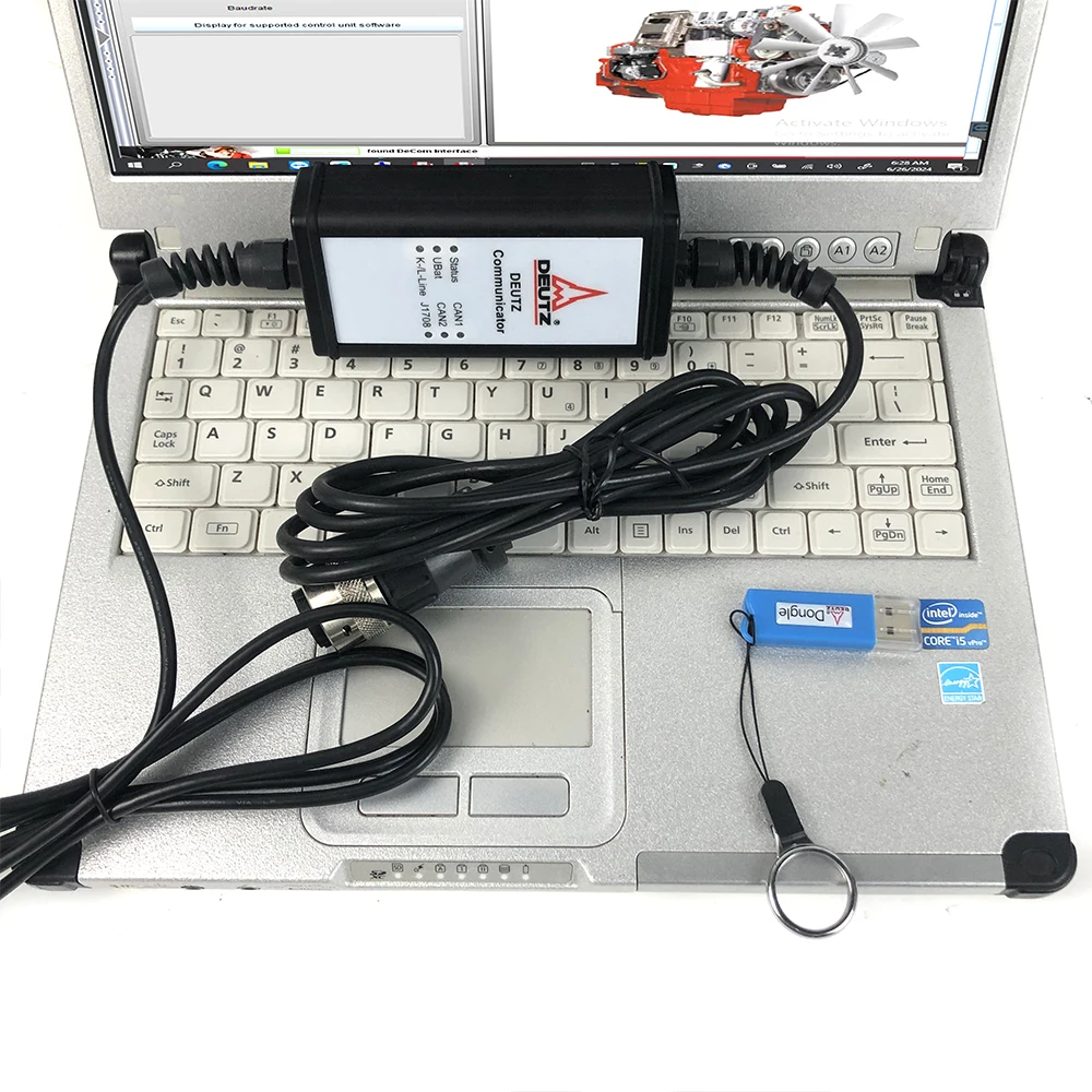 C2 laptop Diagnostic kit  for Deutz DeCOM SerDia4.0 level6 key dongle pk serdia2010 diagnostic programming scanner tool