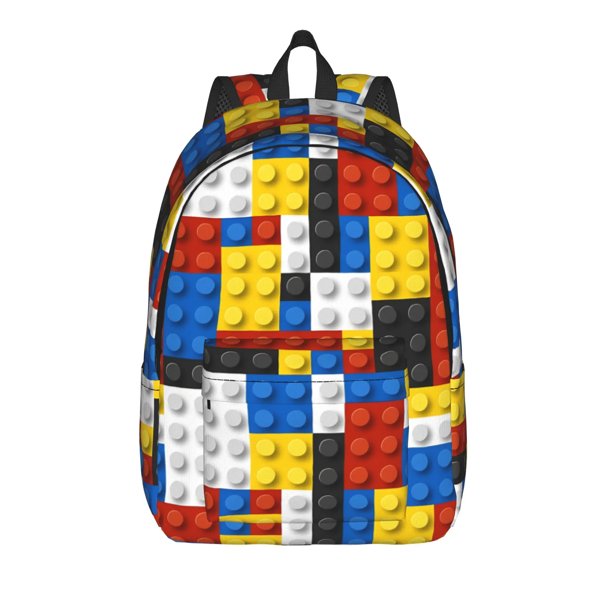 Mondrian Building Blocks Cool Backpack Durable Student Business  Daypack for Men Women Laptop Canvas Bags