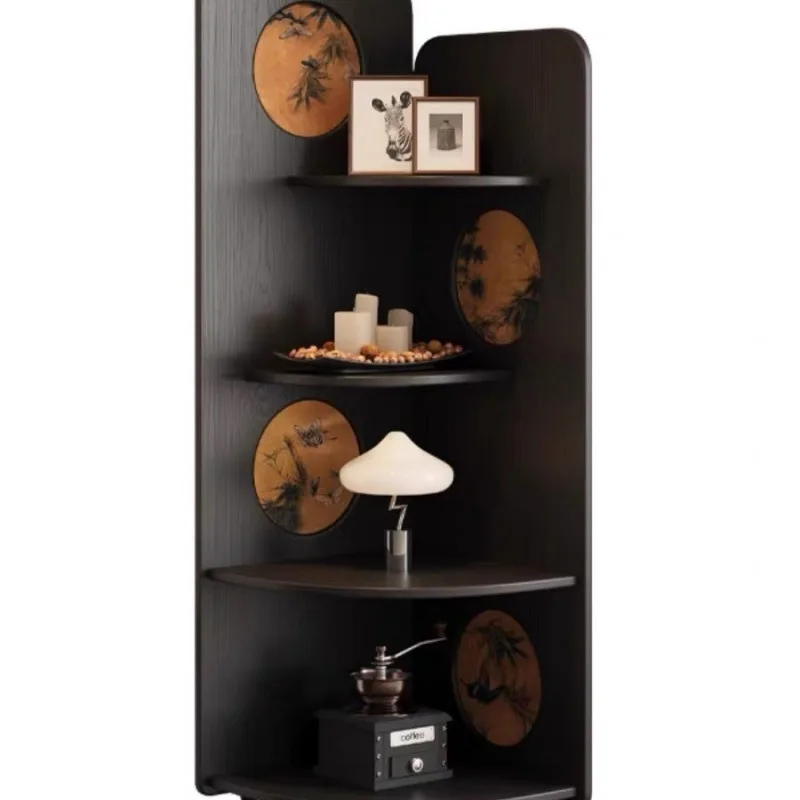 

Угловой шкаф из цельного дерева для гостиной, угловой ароматный облачный пряжа, треугольная полка, угловая полка для хранения в спальне