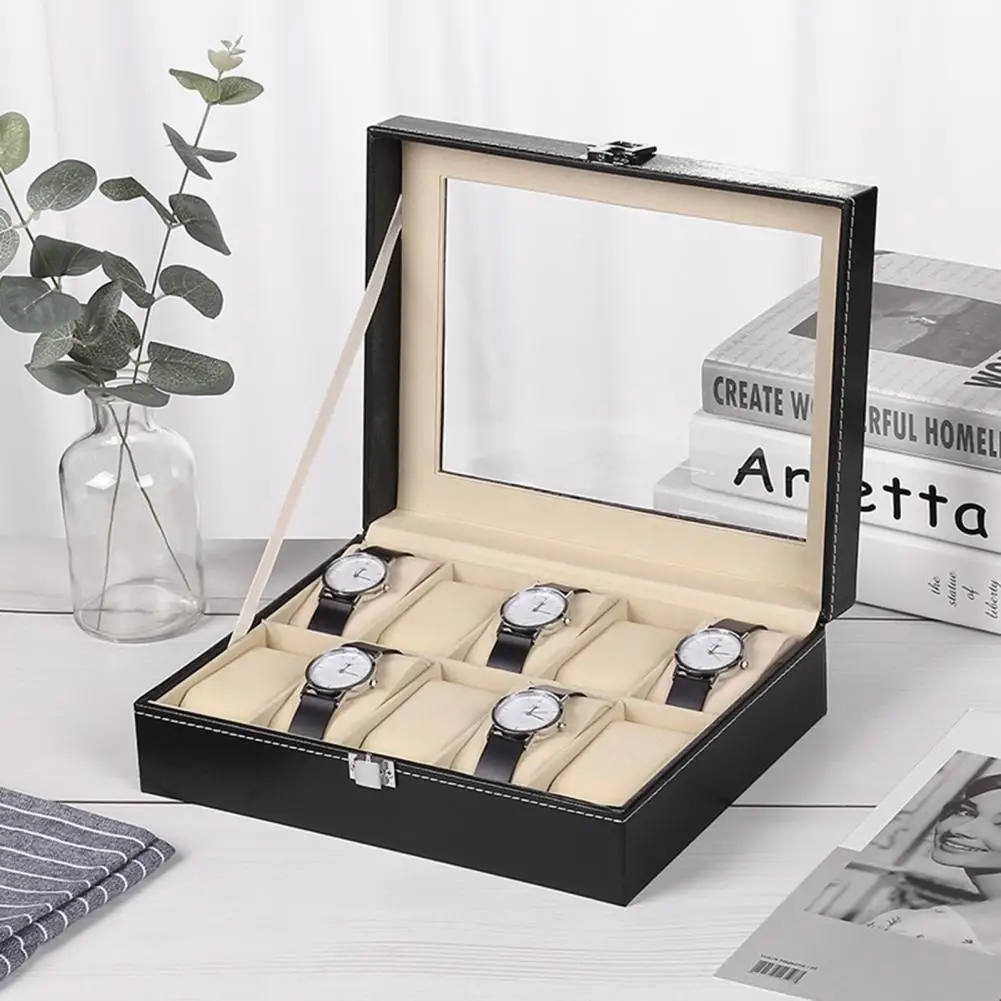 Retro Storage Box Easy to Use Sturdy 12 Slots Exquisite Watch Storage Case 12 Slots Watch Box for Outdoors