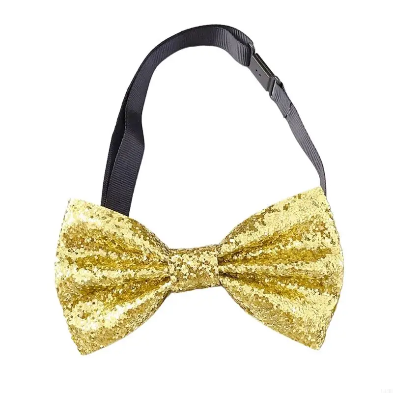 U13E Handmade Ribbon Busur Brooch Pria Shirt Collar Pin Rhinestones Crystal