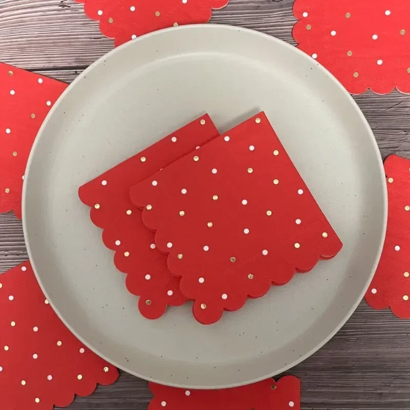 

20 шт. 25*25 см 3-слойные креативные кружевные красные бумажные салфетки для украшения свадебной вечеринки салфетки для штамповки бумажные салфетки с принтом