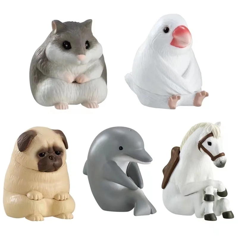 Japanese Genuine Gacha Scale Model Lap Around Waiting Animals Pigeons Chihuahuas Sheep Orangutans Action Figure Toy