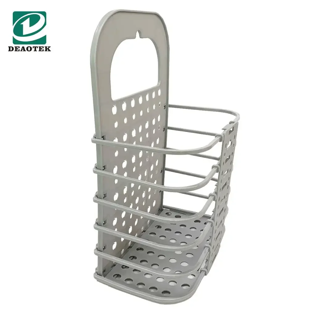 One piece small order accepted plastic foldable and portable bathroom basket for clothes