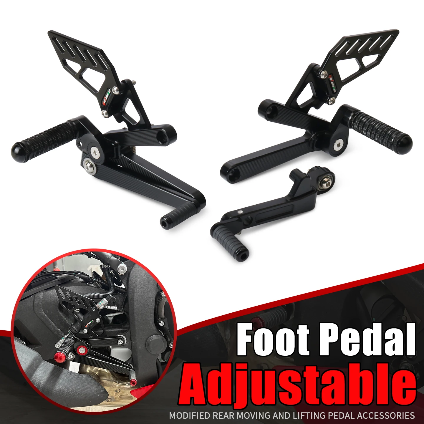 Adjustable Footpeg For SRK800RR SRK 800RR Motorcycle Accessory CNC Footrests Rearset Rear Foot Rests