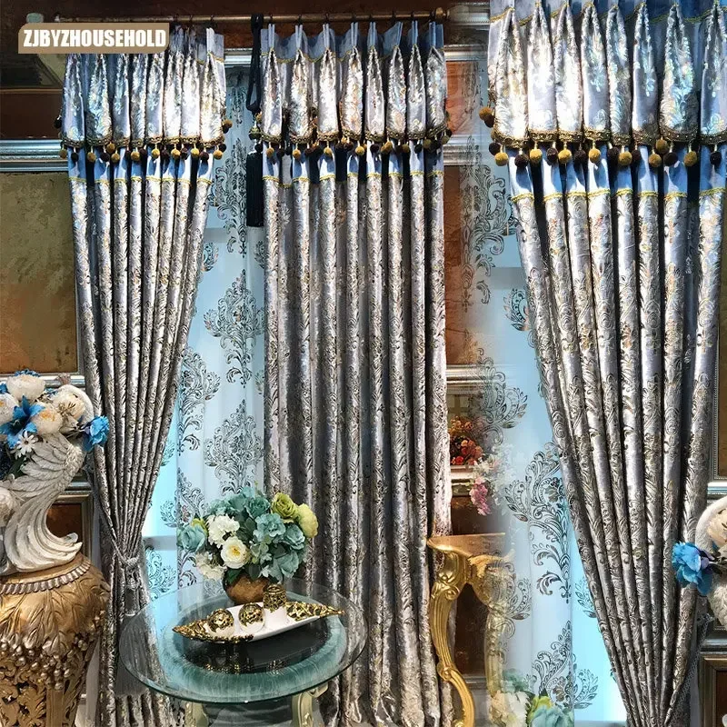 ستائر فاخرة جديدة عالية التظليل على الطراز الأوروبي لغرفة المعيشة وغرفة الطعام ونافذة غرفة النوم على الطراز الفرنسي تخصيص التول الراقية #2