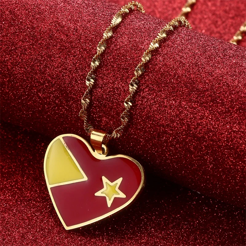 Heart Map Tigray State Ethiopian Pendant Necklaces African Jewelry