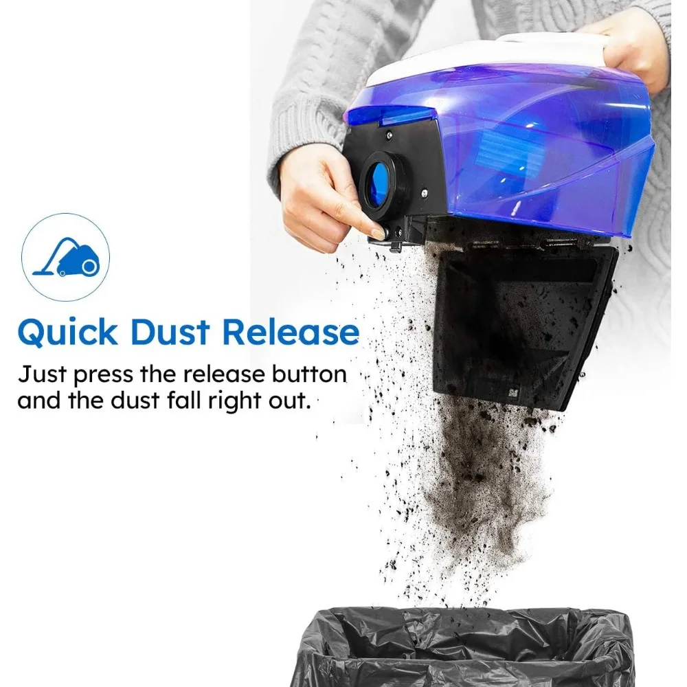 Канистра без мешка, портативный циклонный проводной пылесос, пылесборник емкостью 2,5 л в комплекте для плитки, твердого пола и шерсти домашних животных
